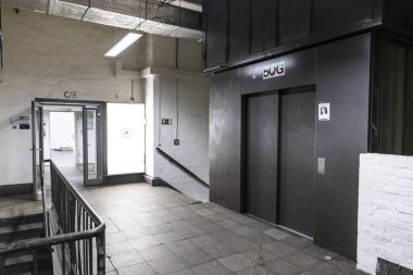 Hamburg, Almanya. Flakturm IV G-Tower, İkinci Dünya Savaşı sırasında Adolf Hitler ve Nazi tarafından inşa edilen Flak kulelerinden biri. Mar 2018