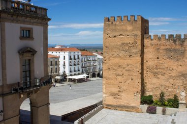 Caceres, İspanya. Dünya Mirası Alanındaki Plaza Belediye Başkanı (Grand Square)