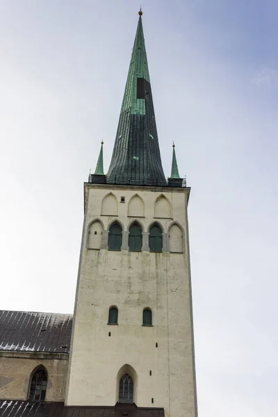 Tallin Estonia Kościół Olafa Oleviste Kirik Xii Wieczny Baptysta Starym — Zdjęcie stockowe