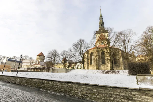 Tallin Estonia Kien Wieży Kok Kościół Świętego Mikołaja Niguliste Kirik — Zdjęcie stockowe