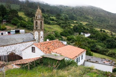 Cedeira, İspanya. Galiçya 'daki bir Galiçya hac alanı olan Santo Andre de Teixido tapınağı.