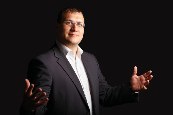 Young male businessman posing in studio. — Stock Photo, Image