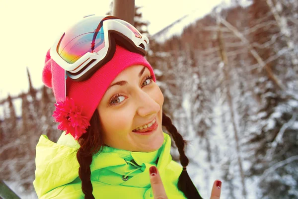 Obraz młodego snowboardzista — Zdjęcie stockowe