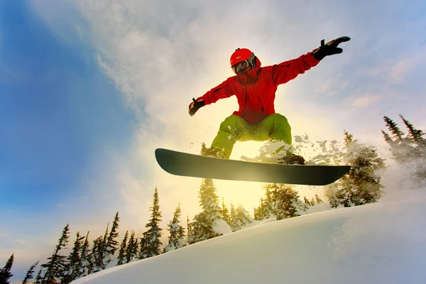 Snowboarder, ugrás — Stock Fotó