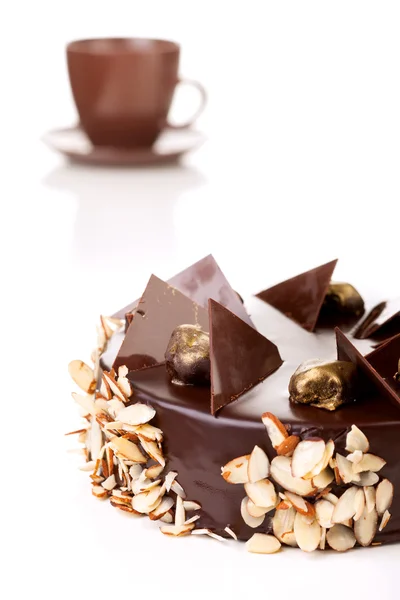 Torta al cioccolato, isolata — Foto Stock