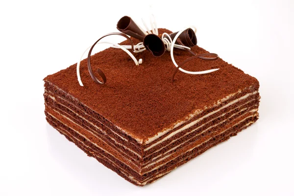 巧克力蛋糕孤立 — 图库照片