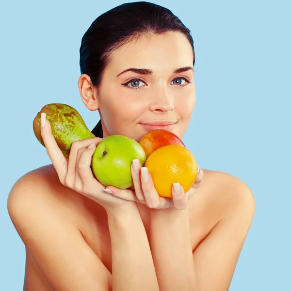 Lovely woman with fruit — Stock Photo, Image