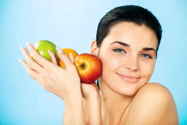Lovely woman with fruit Stock Photo
