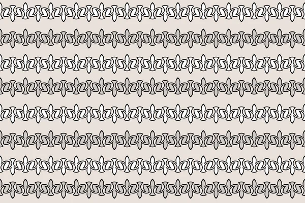 Arabesk Slami Gri Sınır Unsurları Çizili Sıcak Pürüzsüz Desen Yatay — Stok Vektör