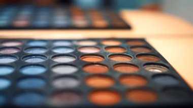 makyaj fırçası bir renk paleti kullanır