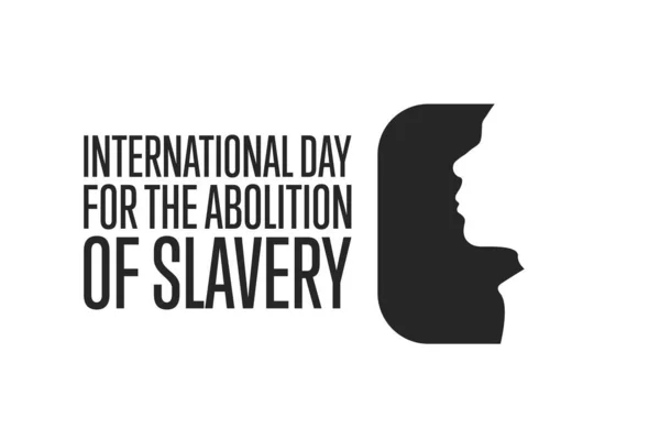 Międzynarodowy Dzień Zniesienia Niewolnictwa. 2 grudnia. Koncepcja święta. Szablon tła, baner, karta, plakat z napisem tekstowym. Ilustracja wektora EPS10. — Wektor stockowy
