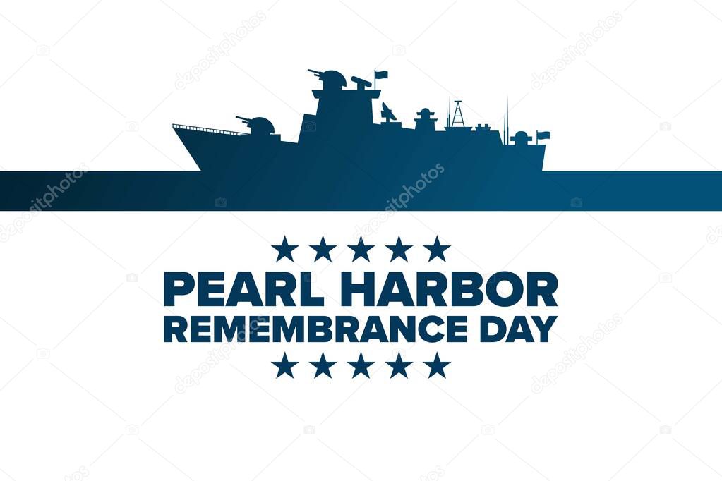 National Pearl Harbor Remembrance Day. December 7. Holiday concept. Template for background, banner, card, poster with text inscription. Vector EPS10 illustration