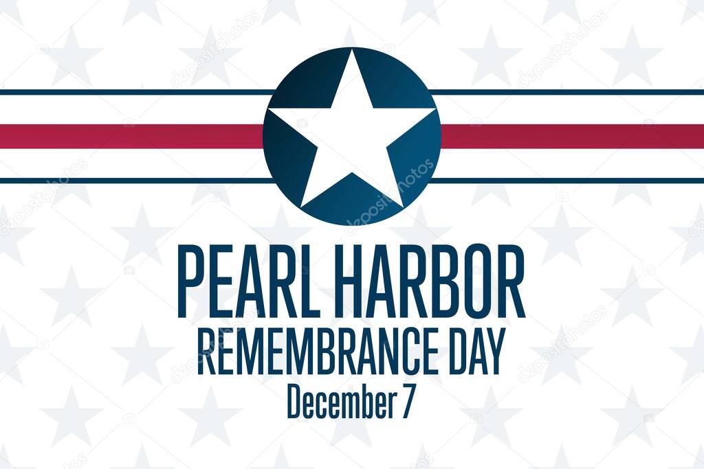 National Pearl Harbor Remembrance Day. December 7. Holiday concept. Template for background, banner, card, poster with text inscription. Vector EPS10 illustration.