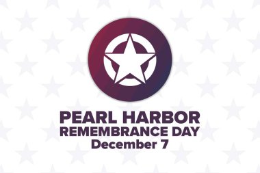 Ulusal Pearl Harbor Anma Günü. 7 Aralık. Tatil konsepti. Arkaplan, afiş, kart, yazılı poster şablonu. Vektör EPS10 illüstrasyonu.
