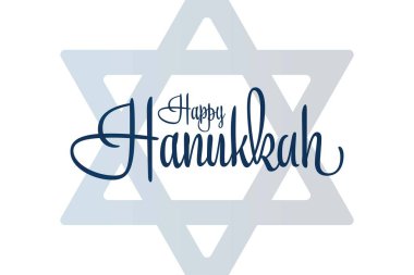 Mutlu Hanukkah. Tatil konsepti. Arkaplan, afiş, kart, yazılı poster şablonu. Vektör EPS10 illüstrasyonu.