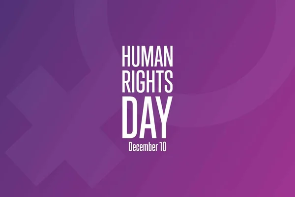 인권의 날. 12 월 10 일. 휴일 컨셉이야. 배경, 깃발, 카드, 포스터에 글귀가 새겨져 있습니다. Vector EPS10 illustration. — 스톡 벡터