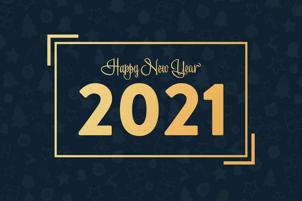 Feliz Ano Novo 2021. Conceito de férias. Modelo para fundo, banner, cartão, cartaz com inscrição de texto. Ilustração do Vector EPS10. — Vetor de Stock