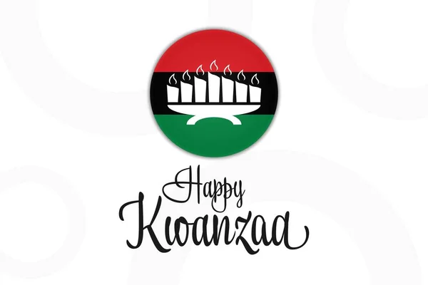 Gelukkige Kwanzaa. 26 december tot 1 januari. Vakantie concept. Sjabloon voor achtergrond, banner, kaart, poster met tekst inscriptie. Vector EPS10 illustratie. — Stockvector