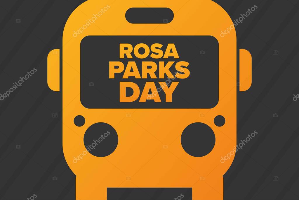 Rosa Parks Day. Holiday concept. Template for background, banner, card, poster with text inscription. Vector EPS10 illustration