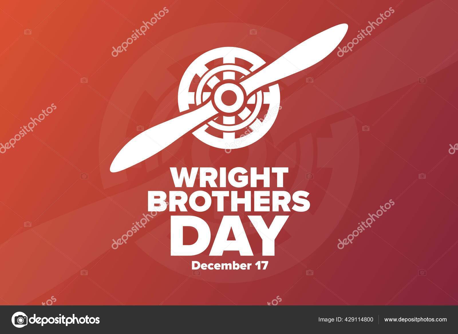 Wright Brothers Day December 17 Holiday Concept Template For Background Banner Card Poster With Text Inscription Vector Eps10 Illustration Vector Image By C Bulgn Vector Stock 429114800