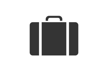 Çanta. Basit bir ikon. Grafik tasarımı için düz stil ögesi. Vektör EPS10 illüstrasyonu.