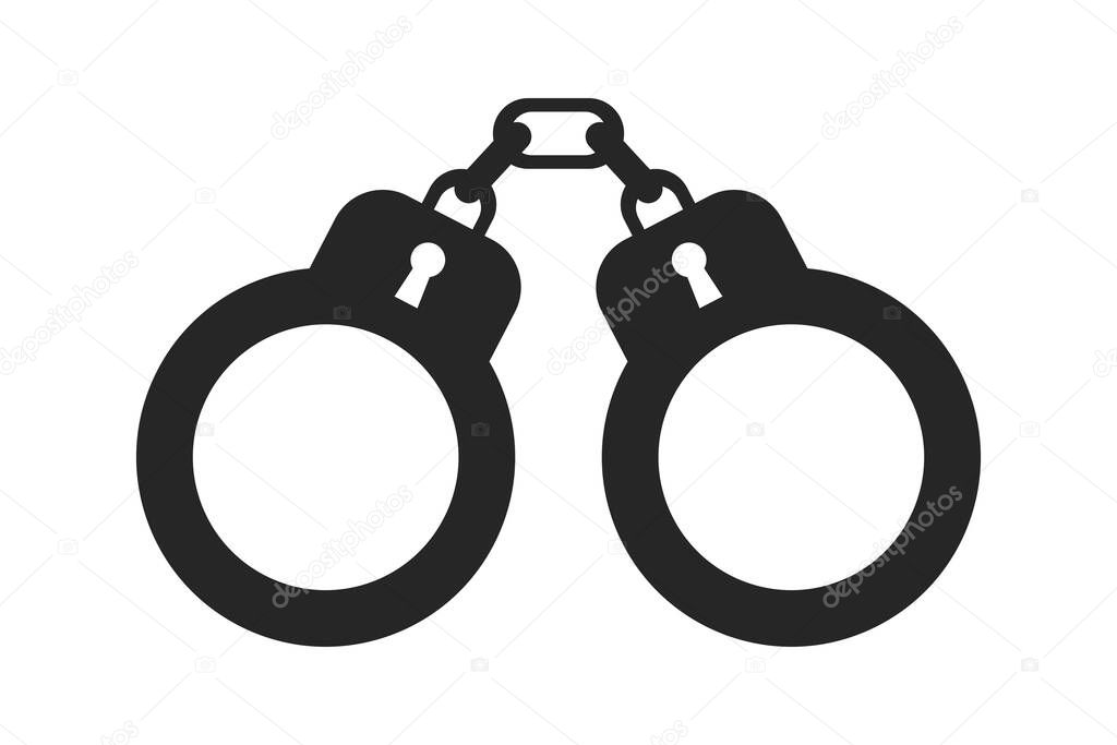 Handcuffs. Simple icon. Flat style element for graphic design. Vector EPS10 illustration.