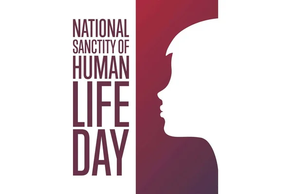 National Sanctity of Human Life Day. Holiday concept. Template for background, banner, card, poster with text inscription. Vector EPS10 illustration. — Stock Vector