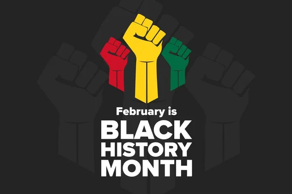 2月は全米黒人歴史月間。休日の概念。背景、バナー、カード、テキストの碑文とポスターのためのテンプレート。ベクトルEPS10のイラスト. — ストックベクタ