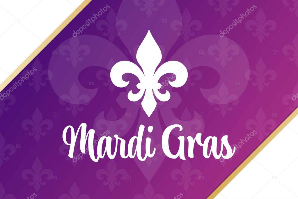 Mardi Gras. Holiday concept. Template for background, banner, card, poster with text inscription. Vector EPS10 illustration.