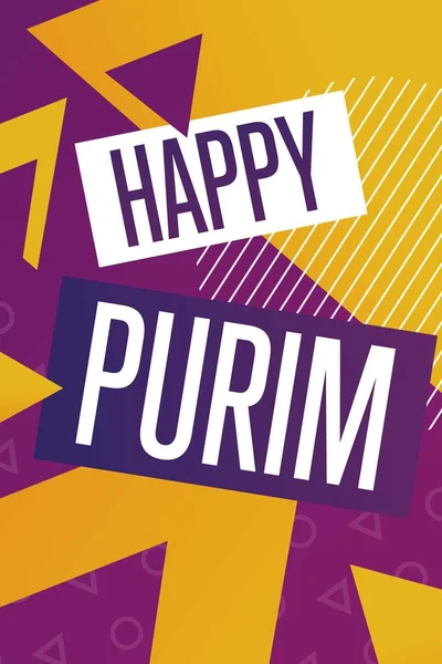 Feliz Purim. Conceito de férias. Modelo para fundo, banner, cartão, cartaz com inscrição de texto. Ilustração do Vector EPS10. — Vetor de Stock