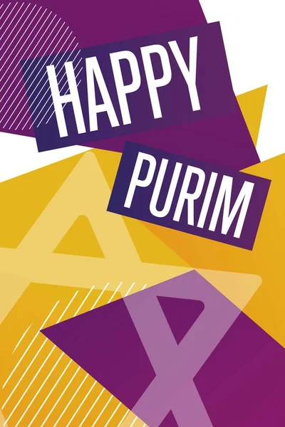 Frohes Purim. Ferienkonzept. Vorlage für Hintergrund, Banner, Karte, Plakat mit Textinschrift. Vektor EPS10 Abbildung. — Stockvektor