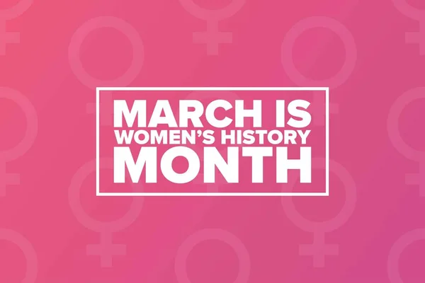 3月は国民女性史月間です。休日の概念。背景、バナー、カード、テキストの碑文とポスターのためのテンプレート。ベクトルEPS10のイラスト. — ストックベクタ