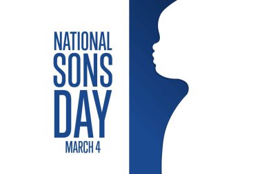 Ulusal Oğullar Günü. 4 Mart. Tatil konsepti. Arkaplan, afiş, kart, yazılı poster şablonu. Vektör EPS10 illüstrasyonu.