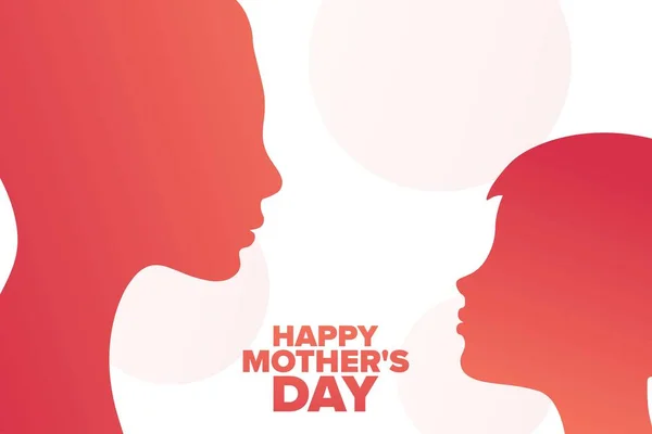 Happy Mothers Day. Holiday concept. Template for background, banner, card, poster with text inscription. Vector EPS10 illustration.