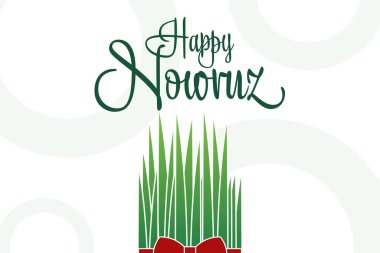 Mutlu Nowruz. Tatil konsepti. Arkaplan, afiş, kart, yazılı poster şablonu. Vektör EPS10 illüstrasyonu.