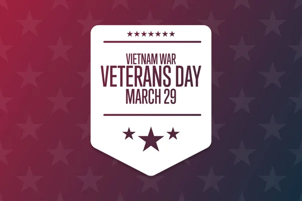 National Vietnam War Veterans Day. March 29. Holiday concept. Template for background, banner, card, poster with text inscription. Vector EPS10 illustration.