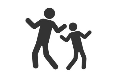 Dans eden çift. Basit bir ikon. Grafik tasarımı için düz stil ögesi. Vektör EPS10 illüstrasyonu.