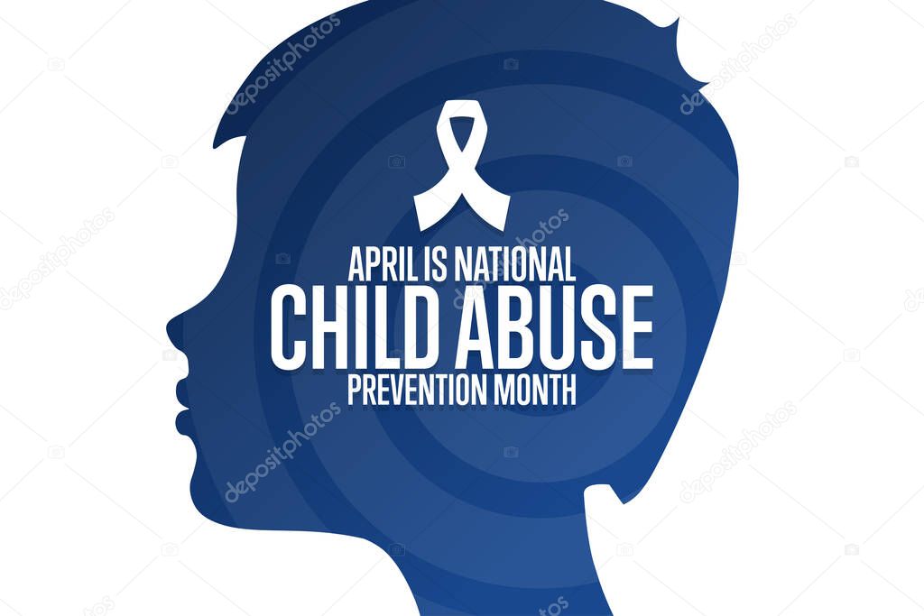 April is National Child Abuse Prevention Month. Holiday concept. Template for background, banner, card, poster with text inscription. Vector EPS10 illustration.