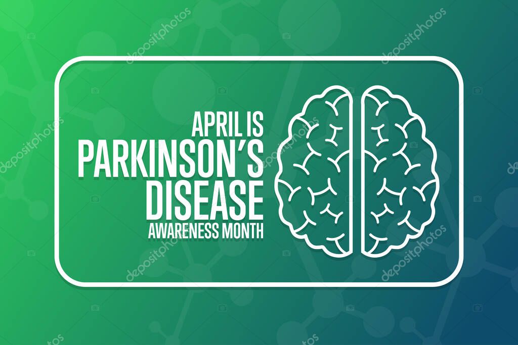 April is Parkinson Disease Awareness Month. Holiday concept. Template for background, banner, card, poster with text inscription. Vector EPS10 illustration