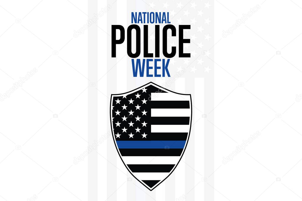 National Police Week. Holiday concept. Template for background, banner, card, poster with text inscription. Vector EPS10 illustration