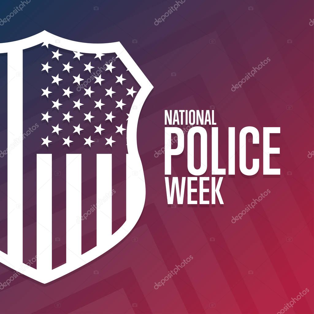 National Police Week. Holiday concept. Template for background, banner, card, poster with text inscription. Vector EPS10 illustration