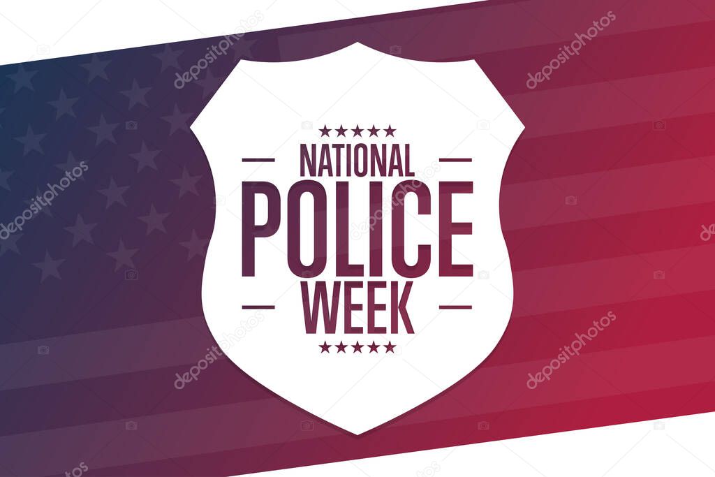 National Police Week. Holiday concept. Template for background, banner, card, poster with text inscription. Vector EPS10 illustration