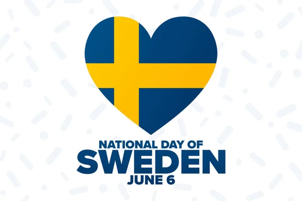 スウェーデンの建国記念日。6月6日。休日の概念。背景、バナー、カード、テキストの碑文とポスターのためのテンプレート。ベクトルEPS10のイラスト. — ストックベクタ