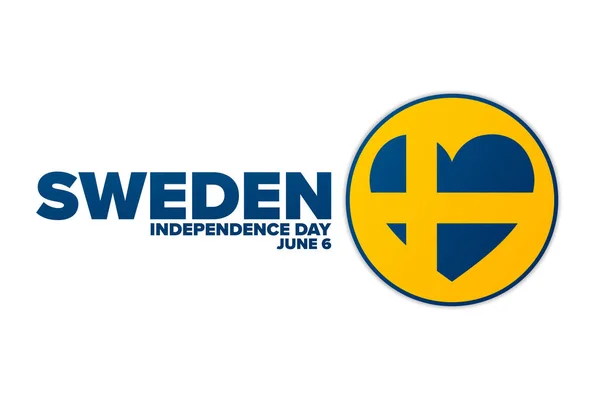 スウェーデン独立記念日。6月6日。休日の概念。背景、バナー、カード、テキストの碑文とポスターのためのテンプレート。ベクトルEPS10のイラスト. — ストックベクタ