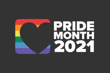 Haziran, LGBT Gurur Ayı. Tatil konsepti. Arkaplan, afiş, kart, yazılı poster şablonu. Vektör EPS10 illüstrasyonu.