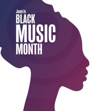 Haziran, Kara Müzik Ayı. Tatil konsepti. Arkaplan, afiş, kart, yazılı poster şablonu. Vektör EPS10 illüstrasyonu.