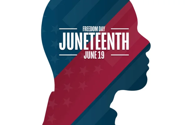 Juneteenth. Frihetsdagen. 19 juni. Semesterkoncept. Mall för bakgrund, banner, kort, affisch med text inskription. Vektor EPS10 illustration. — Stock vektor