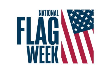 Ulusal Bayrak Haftası. Tatil konsepti. Arkaplan, afiş, kart, yazılı poster şablonu. Vektör EPS10 illüstrasyonu.