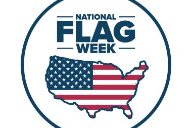 Ulusal Bayrak Haftası. Tatil konsepti. Arkaplan, afiş, kart, yazılı poster şablonu. Vektör EPS10 illüstrasyonu.