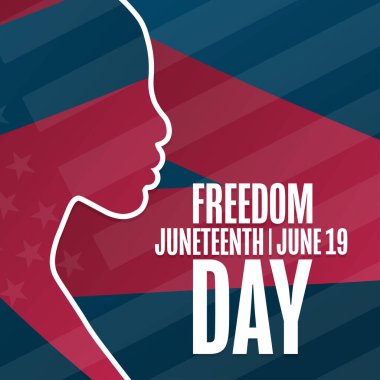 Haziran 'da. Özgürlük Günü. 19 Haziran. Tatil konsepti. Arkaplan, afiş, kart, yazılı poster şablonu. Vektör EPS10 illüstrasyonu.